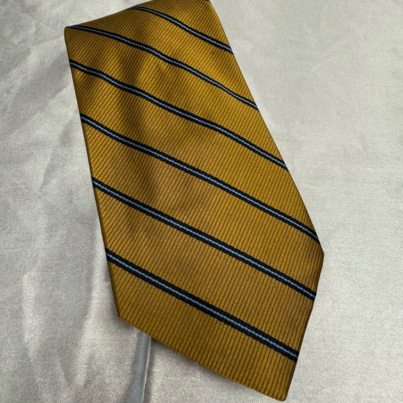 Lands' End Other - Land’s End Gold and Blue Striped Men’s Neck Tie 100% Silk